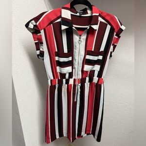 Express Red and Black Striped Dress